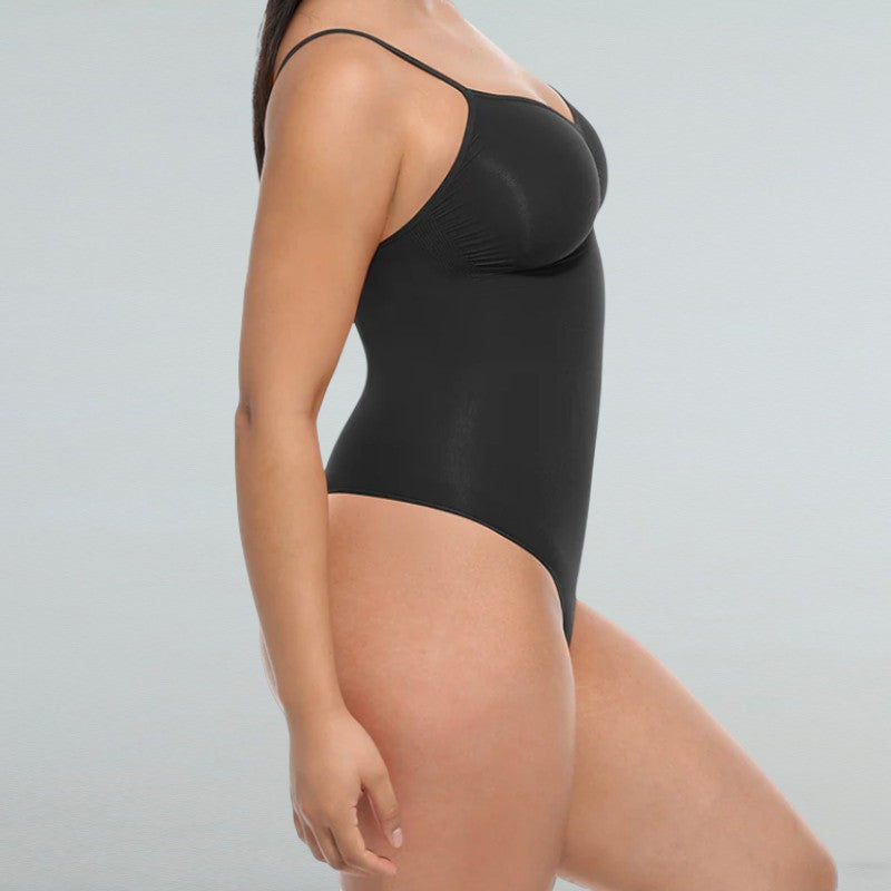 Super Sale V Neck Spaghetti Strap Bodysuit Compression Body Suits Open Crotch Shapewear Slimming Body Shaper Smooth Out Bodysuit