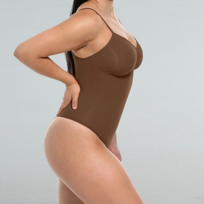 Super Sale V Neck Spaghetti Strap Bodysuit Compression Body Suits Open Crotch Shapewear Slimming Body Shaper Smooth Out Bodysuit