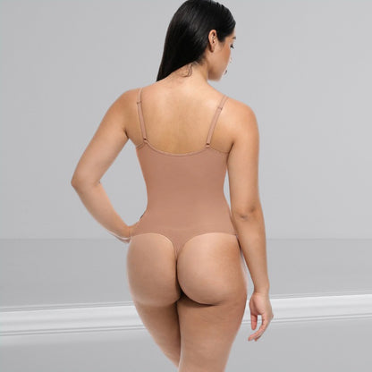 Super Sale V Neck Spaghetti Strap Bodysuit Compression Body Suits Open Crotch Shapewear Slimming Body Shaper Smooth Out Bodysuit