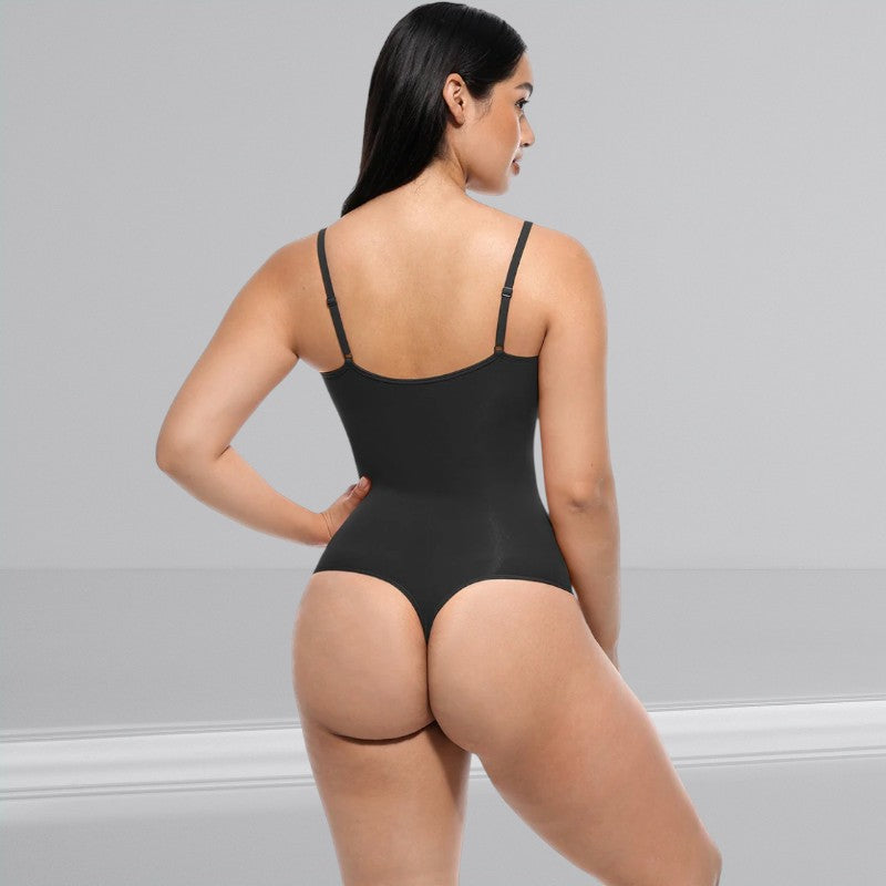 Super Sale V Neck Spaghetti Strap Bodysuit Compression Body Suits Open Crotch Shapewear Slimming Body Shaper Smooth Out Bodysuit