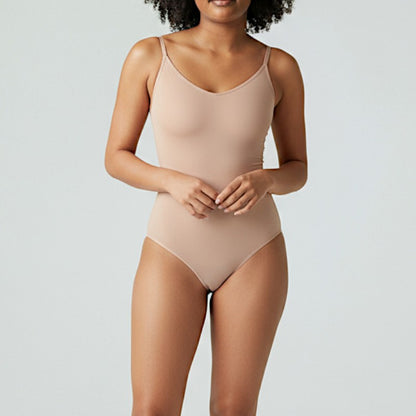 Super Sale V Neck Spaghetti Strap Bodysuit Compression Body Suits Open Crotch Shapewear Slimming Body Shaper Smooth Out Bodysuit
