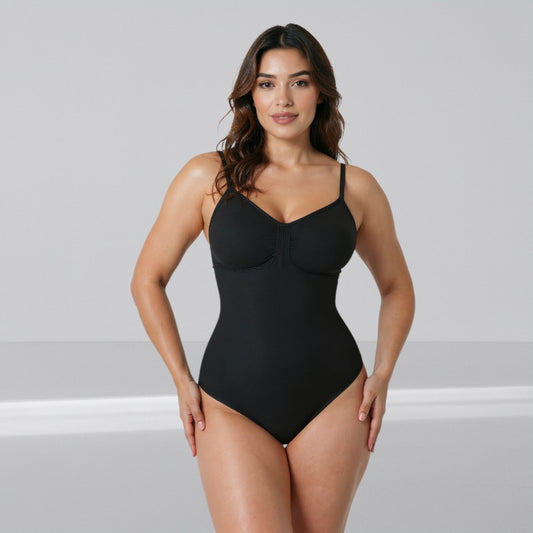 Super Sale V Neck Spaghetti Strap Bodysuit Compression Body Suits Open Crotch Shapewear Slimming Body Shaper Smooth Out Bodysuit